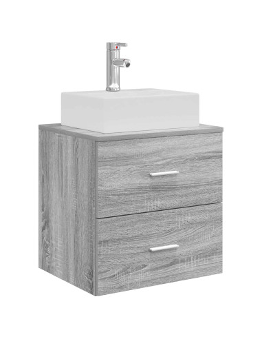 Set di Armadi da Bagno 3 pz Sonoma grigio 49,5 x 41 x 62,5 cm