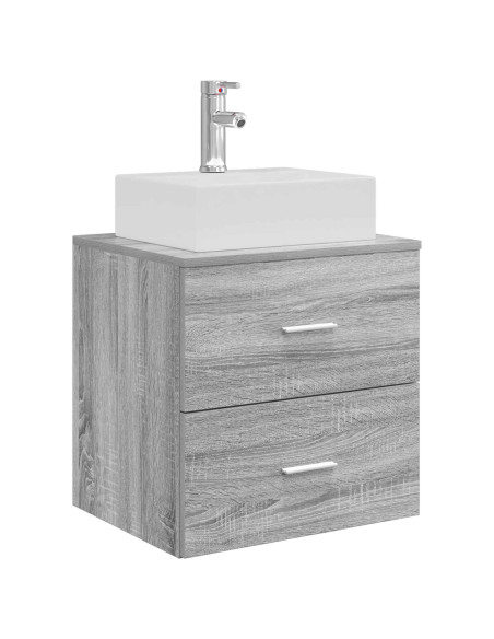Set di Armadi da Bagno 3 pz Sonoma grigio 49,5 x 41 x 62,5 cm
