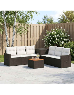 Set di divani 8 pz Nero e Bianco Crema