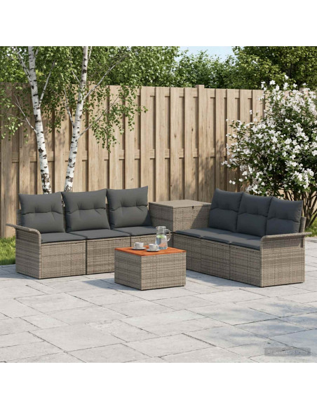 Set di divani 8 pz Grigio e Grigio Scuro