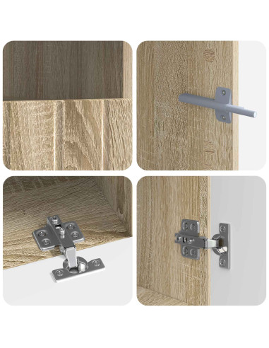 Mobile TV LED a 5 pezzi Rovere Sonoma Legno ingegnerizzato