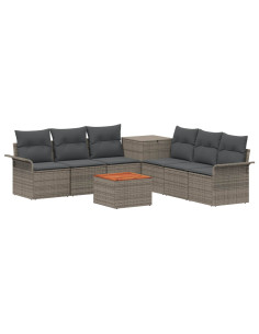 Set di divani 8 pz Grigio e Grigio Scuro 2