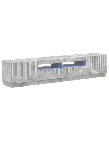 Mobile TV LED a 5 pezzi Grigio Cemento Legno ingegnerizzato