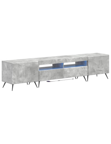 Mobile TV LED a 5 pezzi Grigio Cemento Legno ingegnerizzato