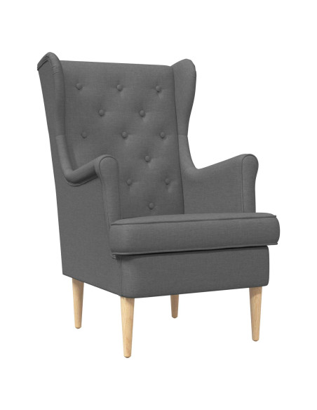 Poltrona con Ottomano 2 pz Grigio Scuro Tessuto
