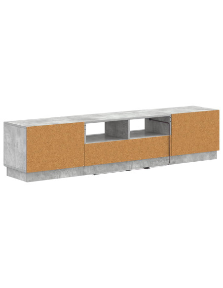 Mobile TV LED a 5 pezzi Grigio Cemento Legno ingegnerizzato