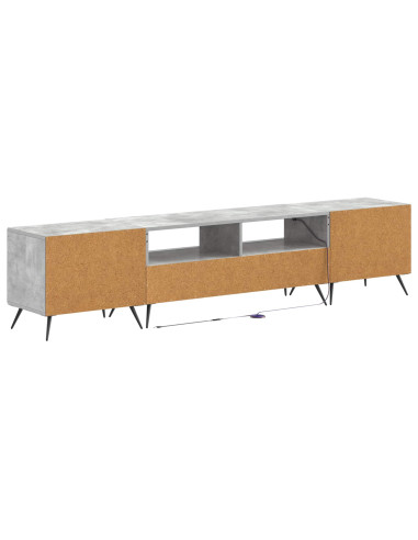 Mobile TV LED a 5 pezzi Grigio Cemento Legno ingegnerizzato