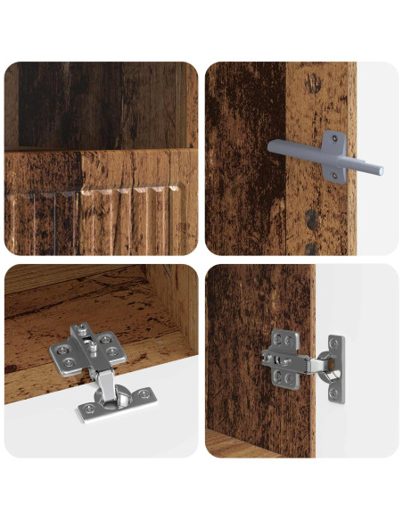 Mobile TV LED a 5 pezzi Legno antico Legno ingegnerizzato