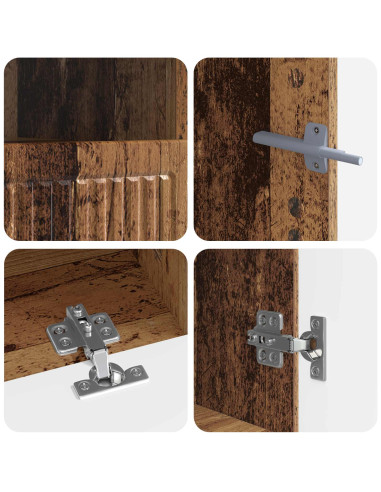 Mobile TV LED a 5 pezzi Legno antico Legno ingegnerizzato