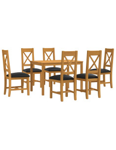 Set da pranzo 7 pz Nero Legno di Quercia Massello 2