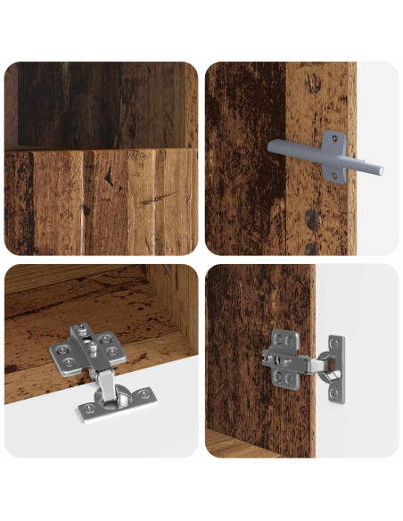 Mobile TV LED a 5 pezzi Legno antico Legno ingegnerizzato