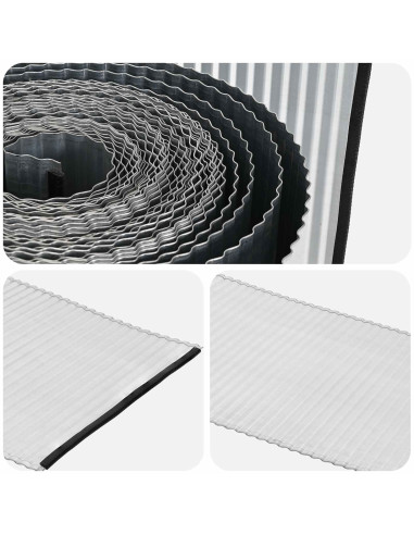 Bordura per Prato 20 m x 30 cm Acciaio zincato Argento