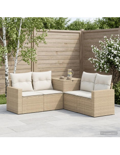 Set di divani 5 pz Beige e Bianco Crema