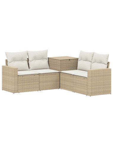 Set di divani 5 pz Beige e Bianco Crema