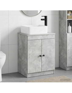 Set di mobili per il bagno Grigio Cemento Legno ingegnerizzato