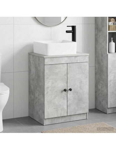 Set di mobili per il bagno Grigio Cemento Legno ingegnerizzato