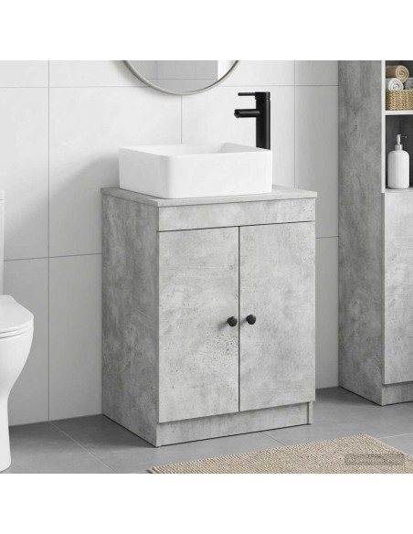 Set di mobili per il bagno Grigio Cemento Legno ingegnerizzato