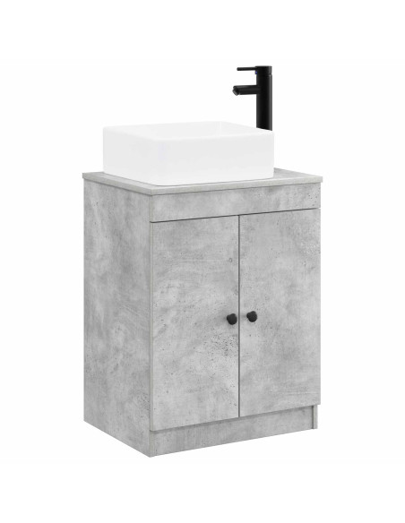 Set di mobili per il bagno Grigio Cemento Legno ingegnerizzato