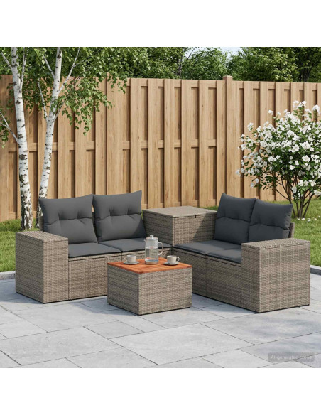 Set di divani 6 pz Grigio e Grigio Scuro