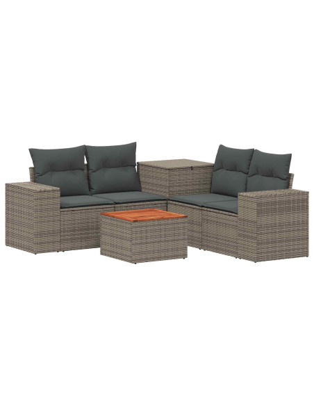 Set di divani 6 pz Grigio e Grigio Scuro