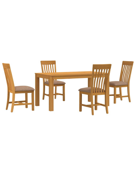 Set da pranzo 5 pz Grigio Legno di Quercia Massello