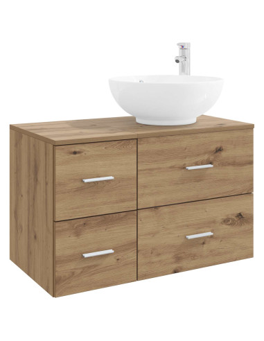 Set di mobili per il bagno 2 pz Rovere Artigianale