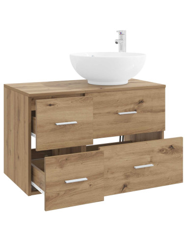 Set di mobili per il bagno 2 pz Rovere Artigianale