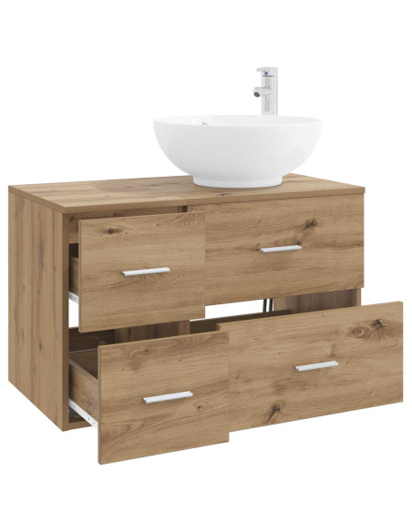 Set di mobili per il bagno 2 pz Rovere Artigianale
