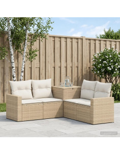 Set di divani 5 pz Beige e Bianco Crema