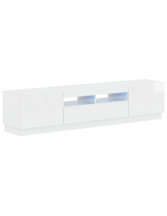 Mobile TV LED a 5 pezzi Bianco Lucido Legno ingegnerizzato