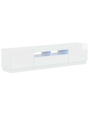 Mobile TV LED a 5 pezzi Bianco Lucido Legno ingegnerizzato