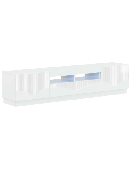Mobile TV LED a 5 pezzi Bianco Lucido Legno ingegnerizzato