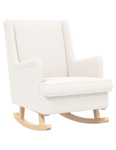 Poltrona con Ottomano 2 pz Crema Bouclé