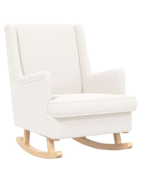 Poltrona con Ottomano 2 pz Crema Bouclé