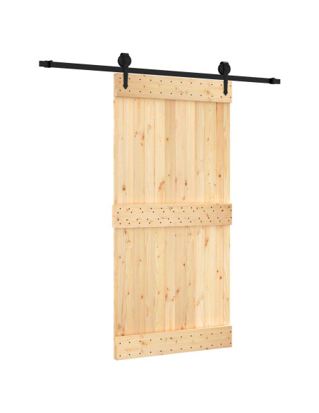 Porta scorrevole Naturale e Nero 100 x 210 cm