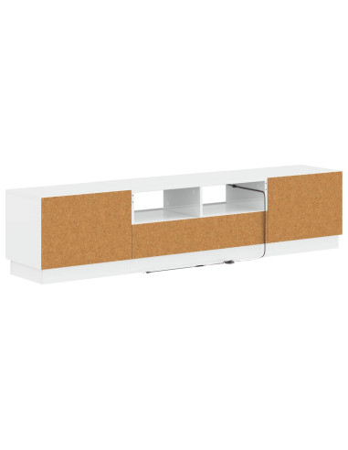 Mobile TV LED a 5 pezzi Bianco Lucido Legno ingegnerizzato