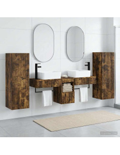 Set di mobili per il bagno 5 pz Rovere Fumo 33 x 34,5 x 100 cm