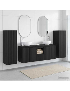 Set di mobili per il bagno 5 pz Nero 33 x 34,5 x 100 cm