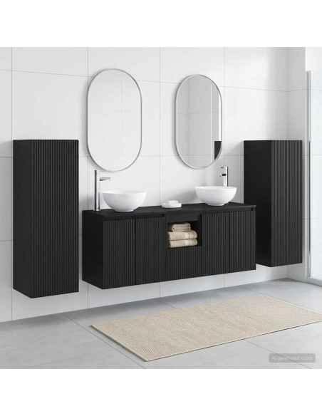 Set di mobili per il bagno 5 pz Nero 33 x 34,5 x 100 cm