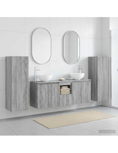 Set di mobili per il bagno 5 pz Sonoma grigio