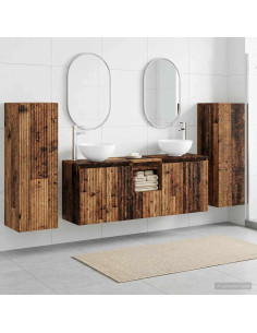 Set di mobili per il bagno 5 pz Legno antico 33 x 34,5 x 100 cm