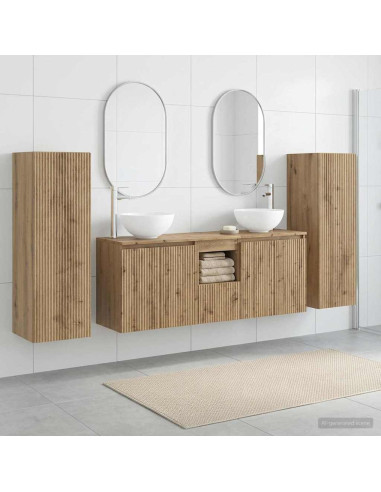Set di mobili per il bagno 5 pz Rovere Artigianale