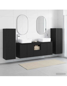 Set di mobili per il bagno 5 pz Nero 33 x 34,5 x 100 cm
