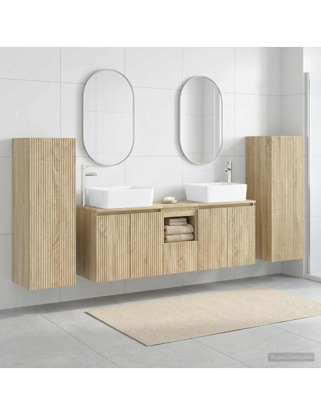 Set di mobili per il bagno 5 pz Rovere Sonoma