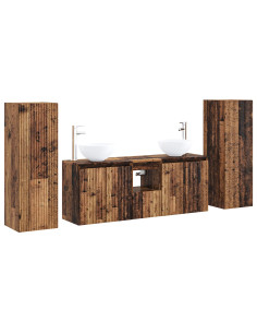 Set di mobili per il bagno 5 pz Legno antico 33 x 34,5 x 100 cm 2