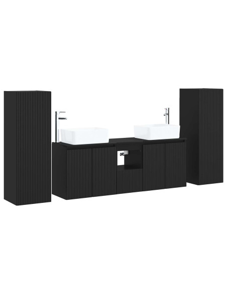 Set di mobili per il bagno 5 pz Nero 33 x 34,5 x 100 cm