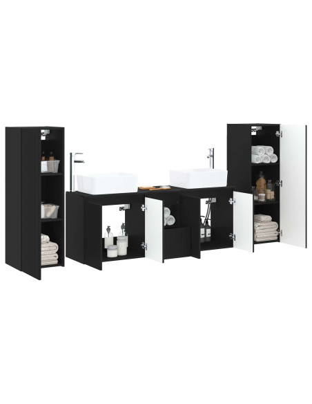 Set di mobili per il bagno 5 pz Nero 33 x 34,5 x 100 cm