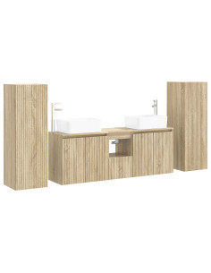 Set di mobili per il bagno 5 pz Rovere Sonoma 2