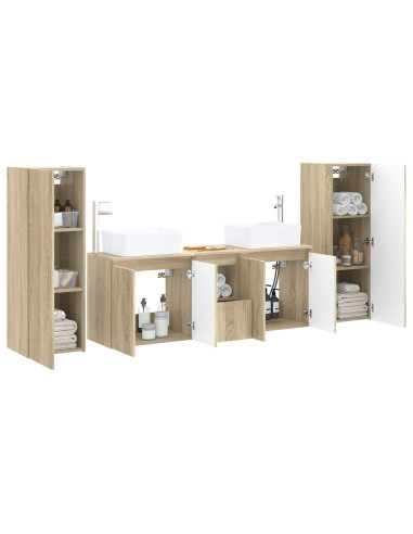 Set di mobili per il bagno 5 pz Rovere Sonoma