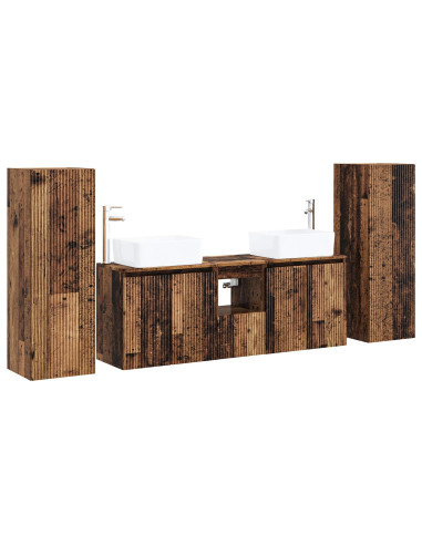 Set di mobili per il bagno 5 pz Legno antico 33 x 34,5 x 100 cm